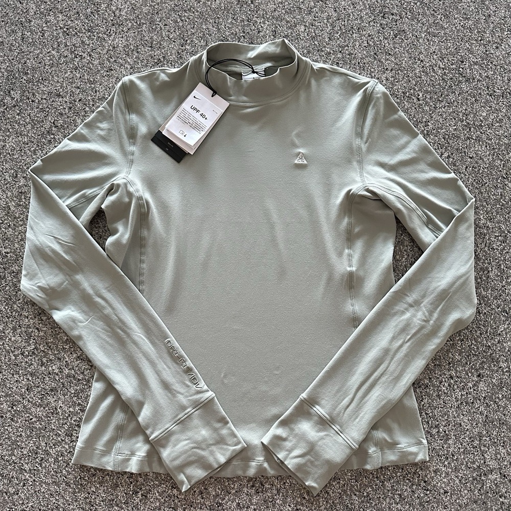 Nike ACG Shirt Womens M Dri-FIT ADV Long Sleeve Top Mock Goat Rocks Green FN1963 - Picture 6 of 11